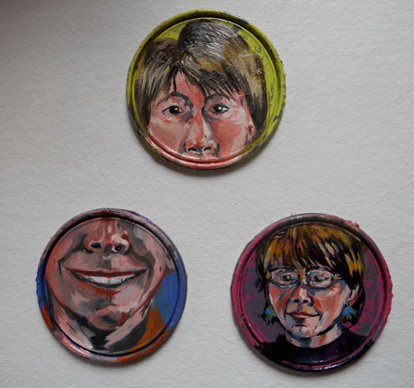 Self Portraits On Paint Can Lids